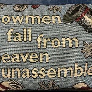 Winter Themed Blue Accent Pillow